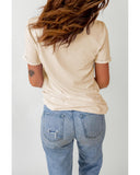 NNEDSZ Exchange Graphic Print Crop Top with Khaki Corn Plant Design - L