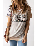 NNEDSZ Exchange Easter Bunny Leopard Bleached Print Graphic Tee - L