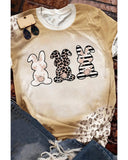 NNEDSZ Exchange Easter Bunny Leopard Bleached Print Graphic Tee - L