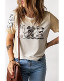 NNEDSZ Exchange Easter Bunny Leopard Bleached Print Graphic Tee - L