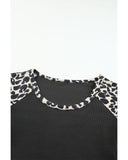 NNEDSZ Exchange Leopard Color Block Cut Out Top - L