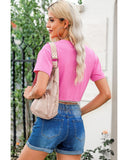 NNEDSZ Exchange Graphic Print Rhinestone Fringed Crop Top - XL