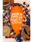NNEDSZ Exchange PUMPKIN SPICE & Jesus Christ Graphic T-shirt - S