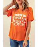 NNEDSZ Exchange PUMPKIN SPICE & Jesus Christ Graphic T-shirt - S