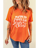 NNEDSZ Exchange PUMPKIN SPICE & Jesus Christ Graphic T-shirt - S