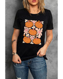 NNEDSZ Exchange Pumpkin Flower Square Graphic Tee - L
