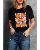 NNEDSZ Exchange Pumpkin Flower Square Graphic Tee - L