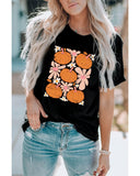 NNEDSZ Exchange Pumpkin Flower Square Graphic Tee - S