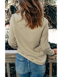 NNEDSZ Exchange Contrast Binding Snap Button Geometric Pullover Sweatshirt - M