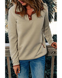 NNEDSZ Exchange Contrast Binding Snap Button Geometric Pullover Sweatshirt - S
