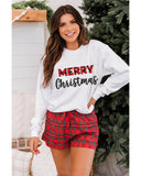 NNEDSZ Azura Exchange MERRY Christmas Plaid Print Pullover Sweatshirt - L