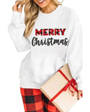 NNEDSZ Azura Exchange MERRY Christmas Plaid Print Pullover Sweatshirt - L