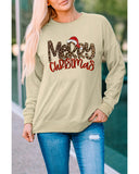 NNEDSZ Azura Exchange Merry Christmas Hat Leopard Print Sweatshirt - S