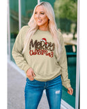 NNEDSZ Azura Exchange Merry Christmas Hat Leopard Print Sweatshirt - XL