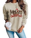 NNEDSZ Azura Exchange Merry Christmas Hat Leopard Print Sweatshirt - XL