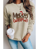 NNEDSZ Azura Exchange Merry Christmas Hat Leopard Print Sweatshirt - XL