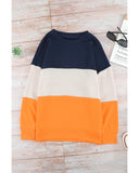 NNEDSZ Exchange Colorblock Sweatshirt with Contrast Stitching and Slits - M