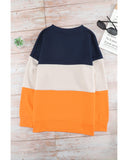 NNEDSZ Exchange Colorblock Sweatshirt with Contrast Stitching and Slits - XL