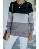 NNEDSZ Exchange Black Contrast Stitching Sweatshirt with Slits - L