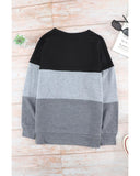 NNEDSZ Exchange Black Contrast Stitching Sweatshirt with Slits - S