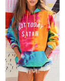 NNEDSZ Exchange Not Today Satan Tie Dye Hoodie - 95% Polyester 5% Elastane - M