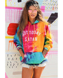 NNEDSZ Exchange Not Today Satan Tie Dye Hoodie - 95% Polyester 5% Elastane - M