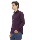 NNEDSZ Baldinini Trend Men's Bordeaux Cotton Shirt - 2XL