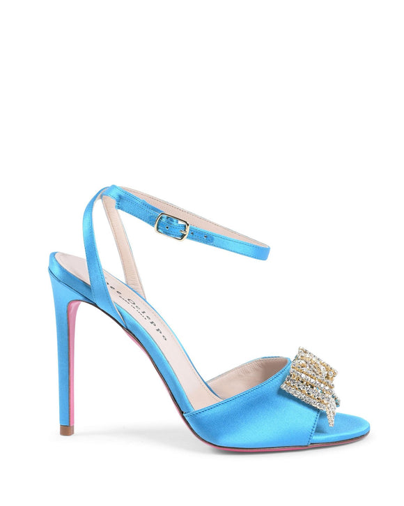 NNEDSZ Satin Crystal Bow Sandal - 37 EU