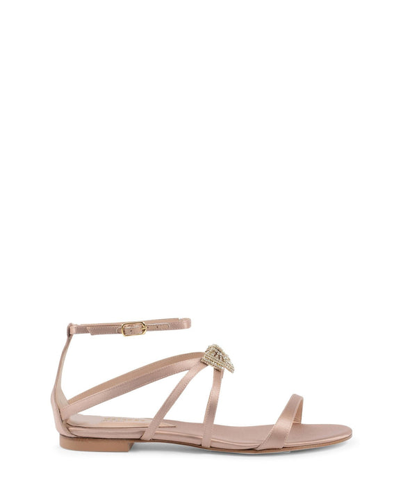 NNEDSZ Bow Satin Sandal with Ankle Strap - 37 EU