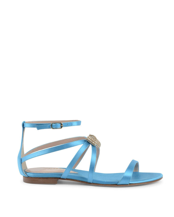 NNEDSZ Bow Satin Ankle-Strap Sandal - 37.5 EU