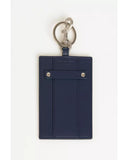 NNEDSZ Leather Badge Holder with Hammered Detailing and Brand Lettering One Size Men