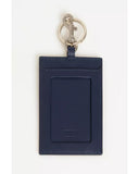 NNEDSZ Leather Badge Holder with Hammered Detailing and Brand Lettering One Size Men