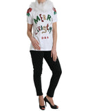 NNEDSZ Dolce & Gabbana Women's White Cotton Christmas Sequin Fur T-shirt - 38 IT