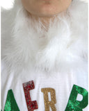 NNEDSZ Dolce & Gabbana Women's White Cotton Christmas Sequin Fur T-shirt - 38 IT