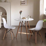 NNEDSZ Wood Dining Table for 2-4 People,80cm DIA Modern Round Kitchen Table with Wood Legs for Dining Room, Living Room and Kitchen