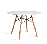NNEDSZ Wood Dining Table for 2-4 People,80cm DIA Modern Round Kitchen Table with Wood Legs for Dining Room, Living Room and Kitchen