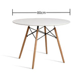 NNEDSZ Wood Dining Table for 2-4 People,80cm DIA Modern Round Kitchen Table with Wood Legs for Dining Room, Living Room and Kitchen