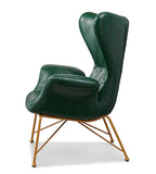 NNEDSZ Vintage Butterfly Armchair with Gold Steel Legs Green