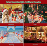 NNEDSZ 4pcs Solar Lollipops Cane Light Candy Cane Lights Water-resistant Christmas Outdoor Lawn Light
