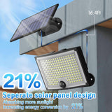 NNEDSZ KagoLing Solar Lights Outdoor 202 LED Motion Sensor Lights IP65 Waterproof 120 Degree Beam Angle Solar Garden Lights 2 Pack with 5M Cable