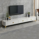 NNEDSZ Chalk Sintered Stone TV Stand with Cabinet Storage Design for Drawing Room, 3 Drawers, 160cm