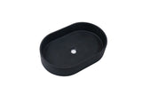 NNEDSZ Ultra Modern Concrete Cement Wash Basin Counter Top Matte Black Oval Basin