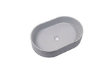NNEDSZ Ultra Modern Concrete Cement Wash Basin Counter Top Matte Light GOval Basin