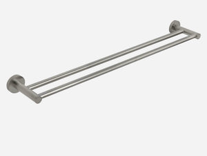 NNEDSZ Luxurious Brushed Nickel Stainless Steel 304 Towel Rack Rail - Double Bar 600mm