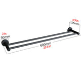 NNEDSZ Luxurious Brushed Nickel Stainless Steel 304 Towel Rack Rail - Double Bar 600mm