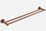 NNEDSZ Luxurious Brushed Rose Gold Stainless Steel 304 Towel Rack Rail - Double Bar 600mm