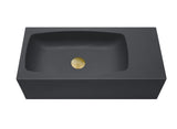 NNEDSZ New Concrete Cement Wash Basin Counter Top Matte Black Wall Hung Curved Basin