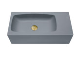 NNEDSZ New Concrete Cement Wash Basin Counter Top Matte Dark Grey Wall Hung Curved Basin