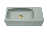 NNEDSZ New Concrete Cement Wash Basin Counter Top Matte Mint Green Wall Hung Curved Basin