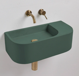 NNEDSZ New Concrete Cement Wash Basin Counter Top Matte Lake Green Wall Hung Basin